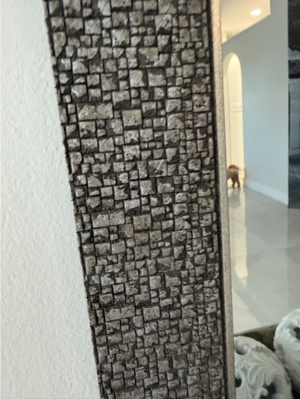 Silver Mosaic Framed Wall Mirror (Set of 3) - Picture 5 of 8